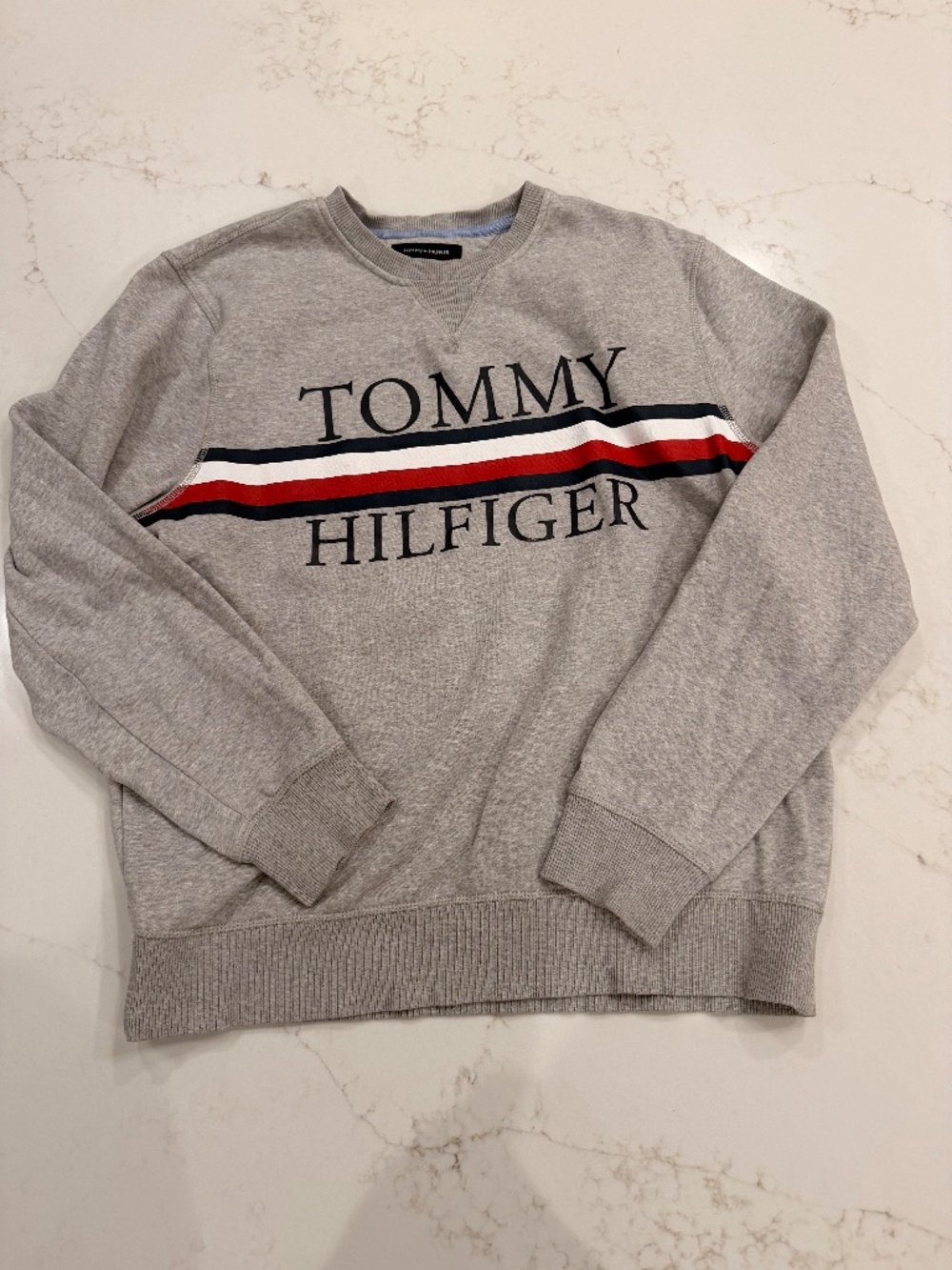Tommy Hilfiger Gray Logo Crewneck Sweatshirt Size Large
